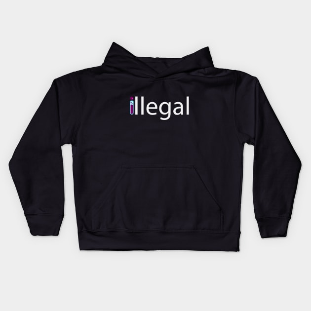 Illegal typographic logo design Kids Hoodie by BL4CK&WH1TE 